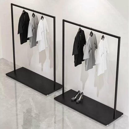 JELIMATE Black Floor-Standing Clothing Display Rack for Retail Store & Home Closet