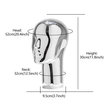 Premium Electroplated Mannequin Head Display Stand - Luxury Wig Hat Glasses Jewelry Holder