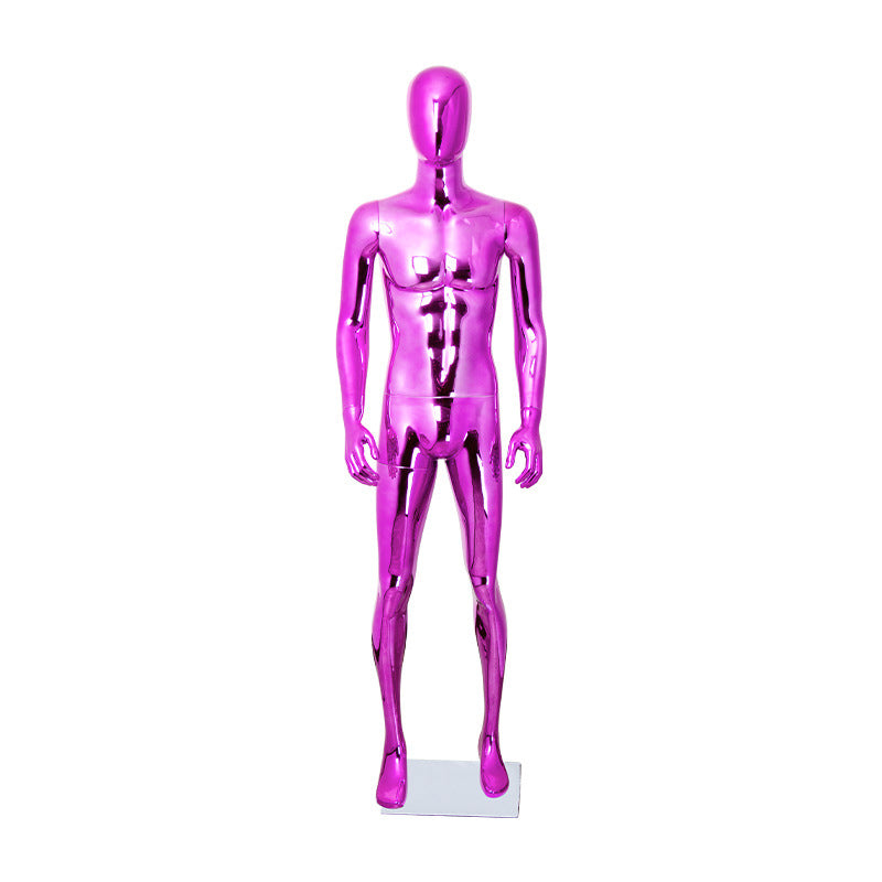 Brand Clothing Electroplated Mannequin | Full - Body Colorful Fiberglass Resin Golden Men's Clothing Window Display Rack