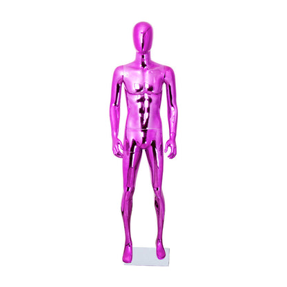 Brand Clothing Electroplated Mannequin | Full - Body Colorful Fiberglass Resin Golden Men's Clothing Window Display Rack