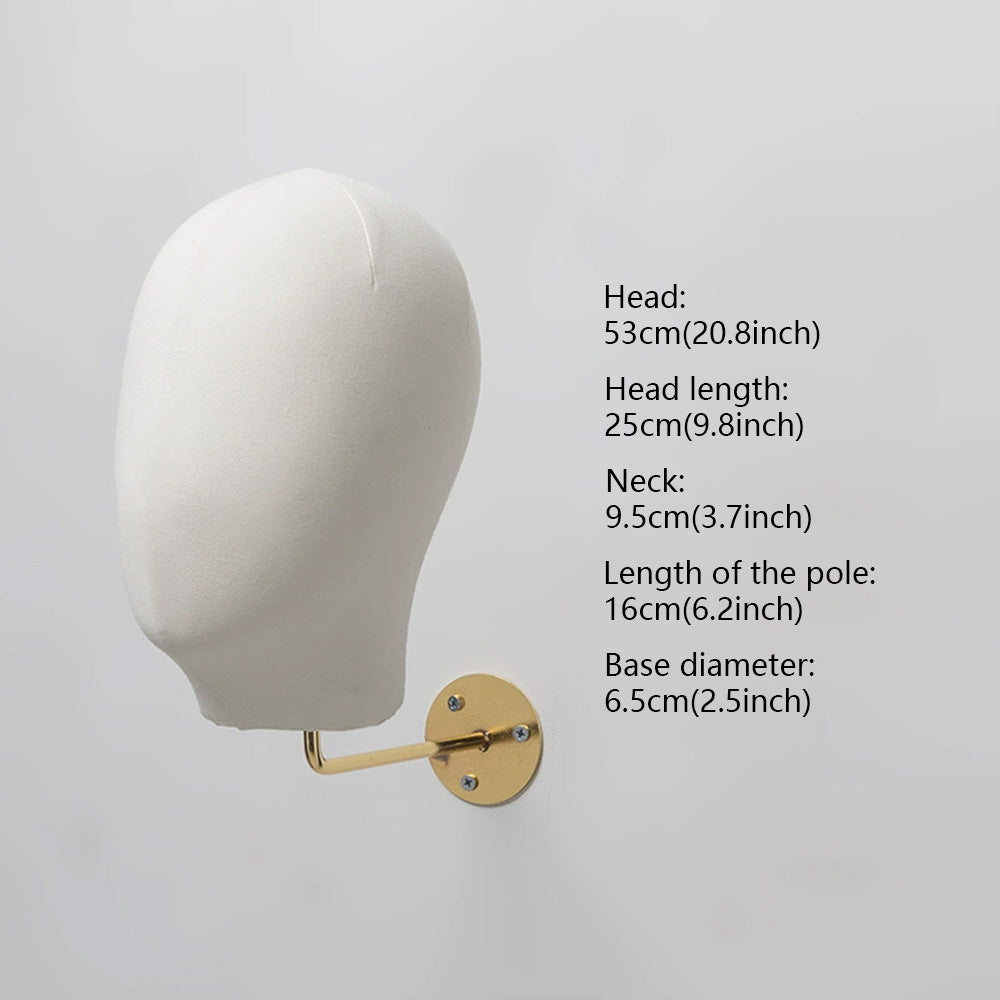 JELIMATE Wall Mount Mannequin Head Display Stand for Hats Wigs Glasses Earrings