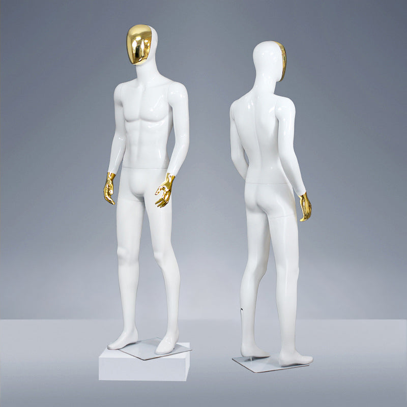 JELIMATE | Golden Electroplated Male Mannequin - Premium Fiberglass Full Body Display