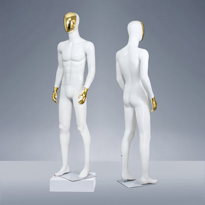 JELIMATE | Golden Electroplated Male Mannequin - Premium Fiberglass Full Body Display