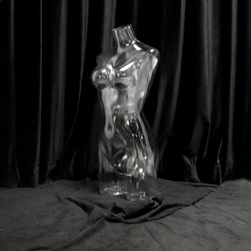Transparent Female Half-Body Mannequin | 3D Photo Shoot Stand for Lingerie & Swimwear