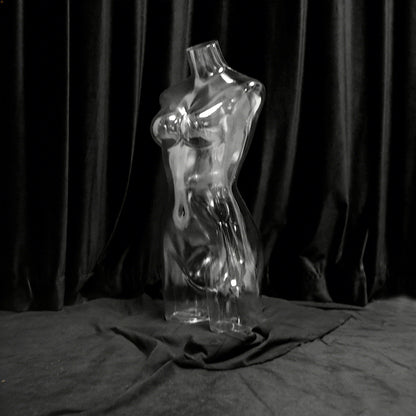 Transparent Female Half-Body Mannequin | 3D Photo Shoot Stand for Lingerie & Swimwear