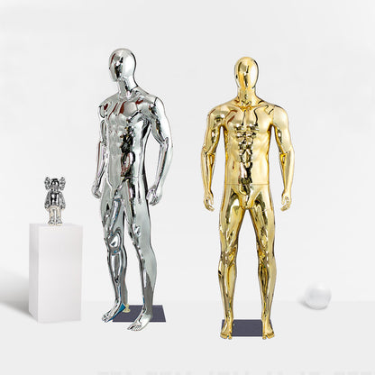 Maniquí masculino de cuerpo entero - Modelo deportivo musculoso galvanizado de 192 cm 