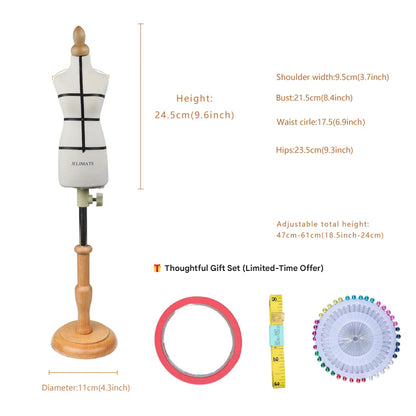 1 4 Scale Dress Form - Miniature 1/4 Scale Dressmaker Mannequin for Fashion Design & Sewing