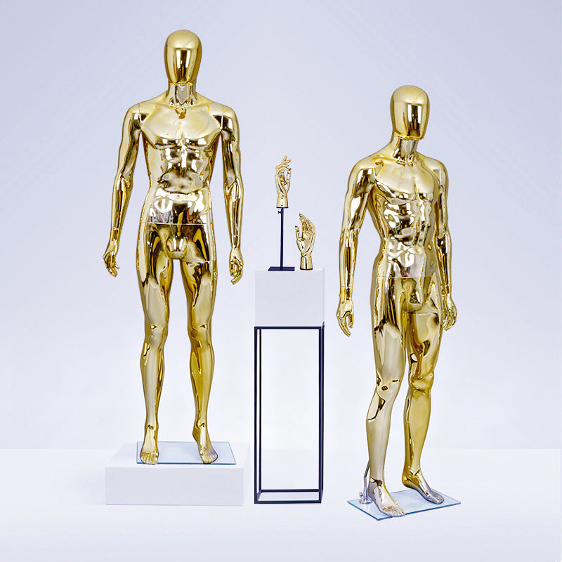 Professional Male Mannequin - Electroplated Display with Rotating Head