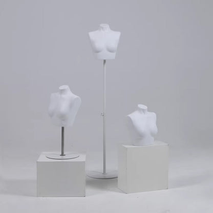Suede Bust Mannequin for Lingerie Display - Handcrafted Matte Finish Display Prop