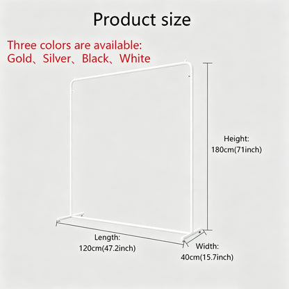 Jelimate Appendiabiti Appendiabiti in Metallo Nero Bianco Argento Oro Moda, Appendiabiti in Metallo da 180 cm, Scaffale per Negozio di Abbigliamento per Donna Bambino Uomo, Appendiabiti per Esposizione