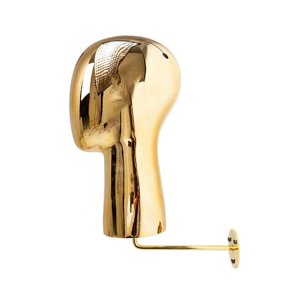 Luxury Electroplated Wall-Mounted Mannequin Head Display - Hat & Wig Stand Gold/Silver