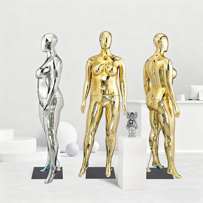 Plus Size Female Mannequin - Electroplated Curvy Full Body Display Model