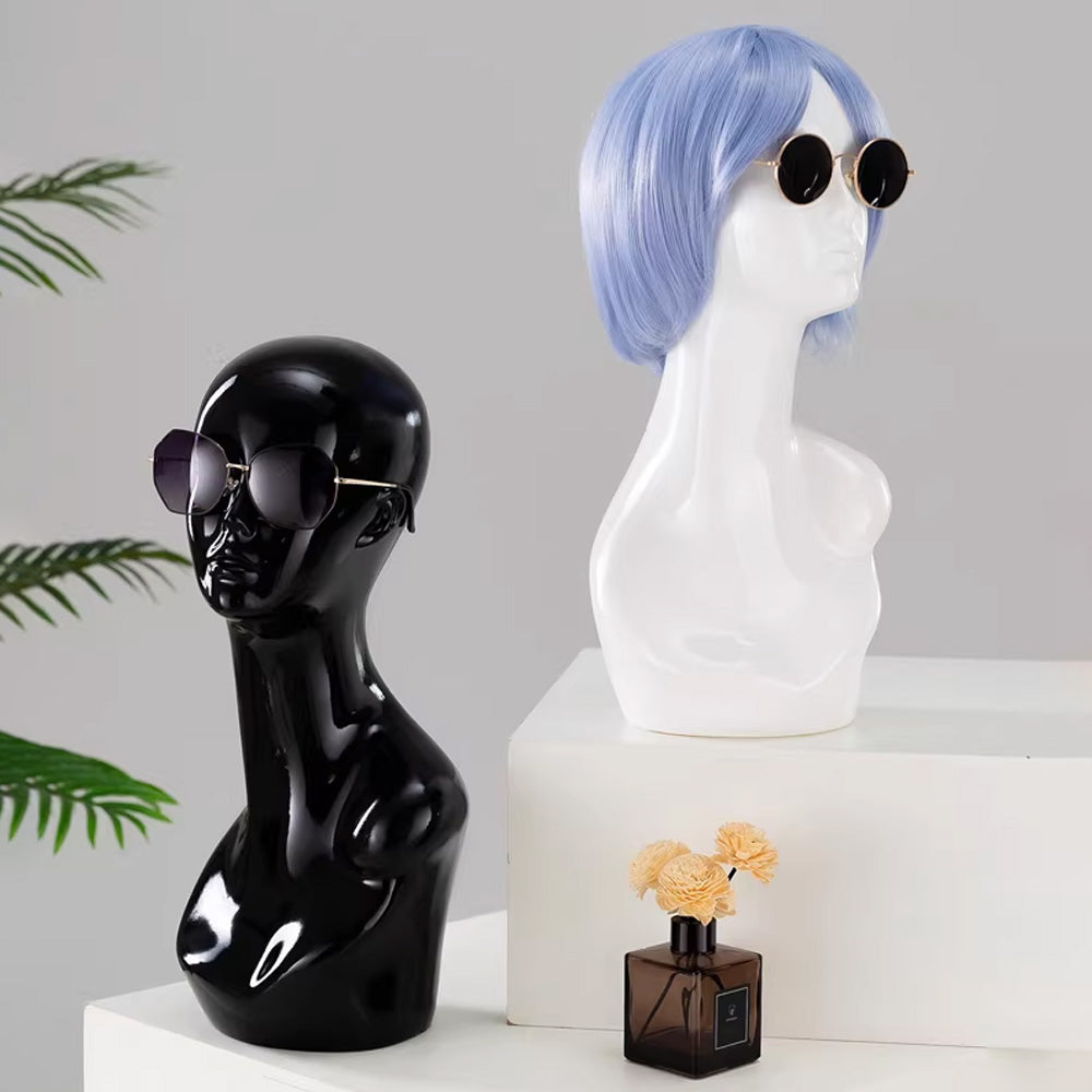 Electroplated Mannequin Head Display Stand - Wig Hat Scarf Jewelry Display Prop for Retail Stores
