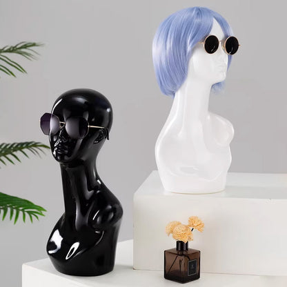 Electroplated Mannequin Head Display Stand - Wig Hat Scarf Jewelry Display Prop for Retail Stores