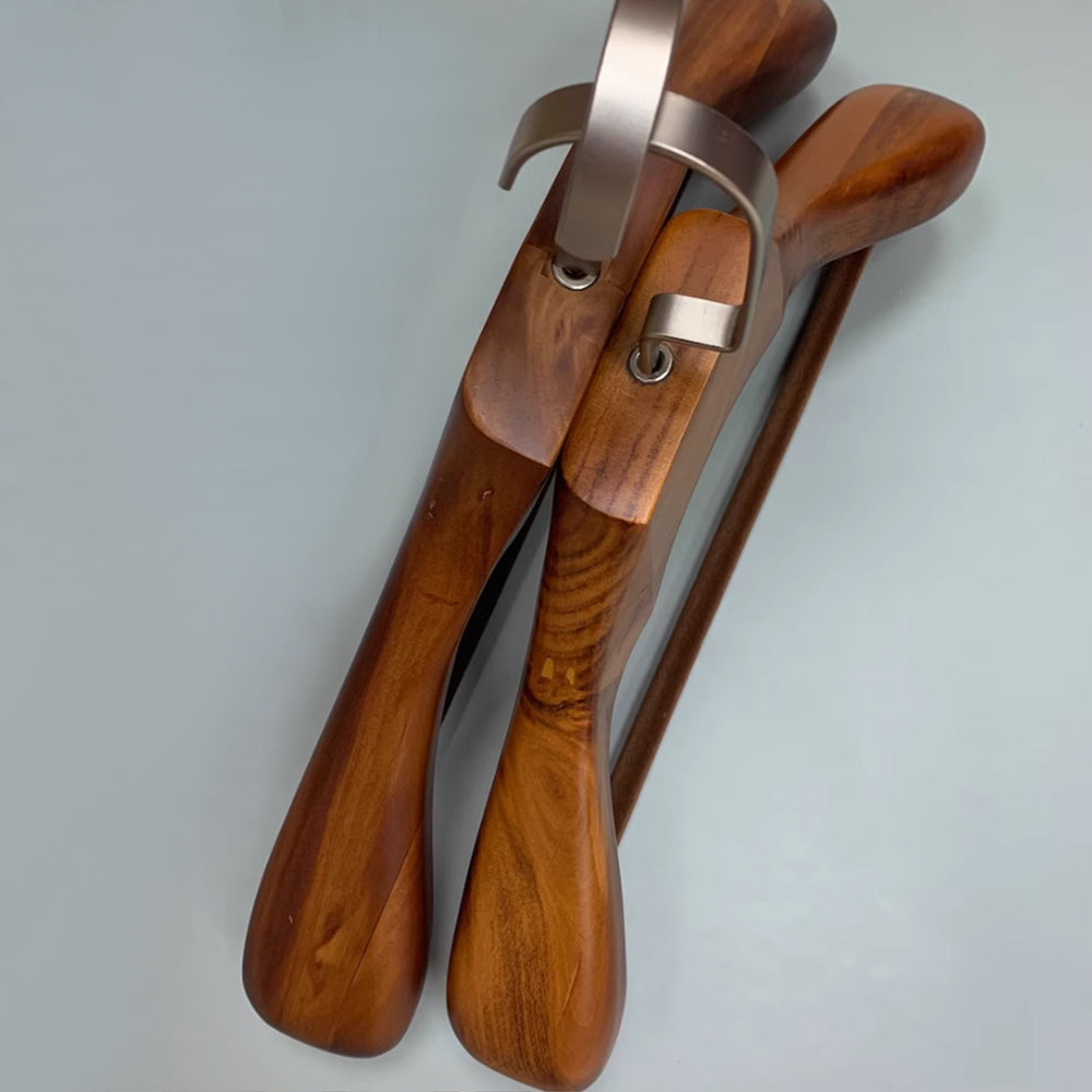 Jelimate Wide Shoulder Solid Wood Hangers Strong Wooden Hangers for Mens and Womens Wear