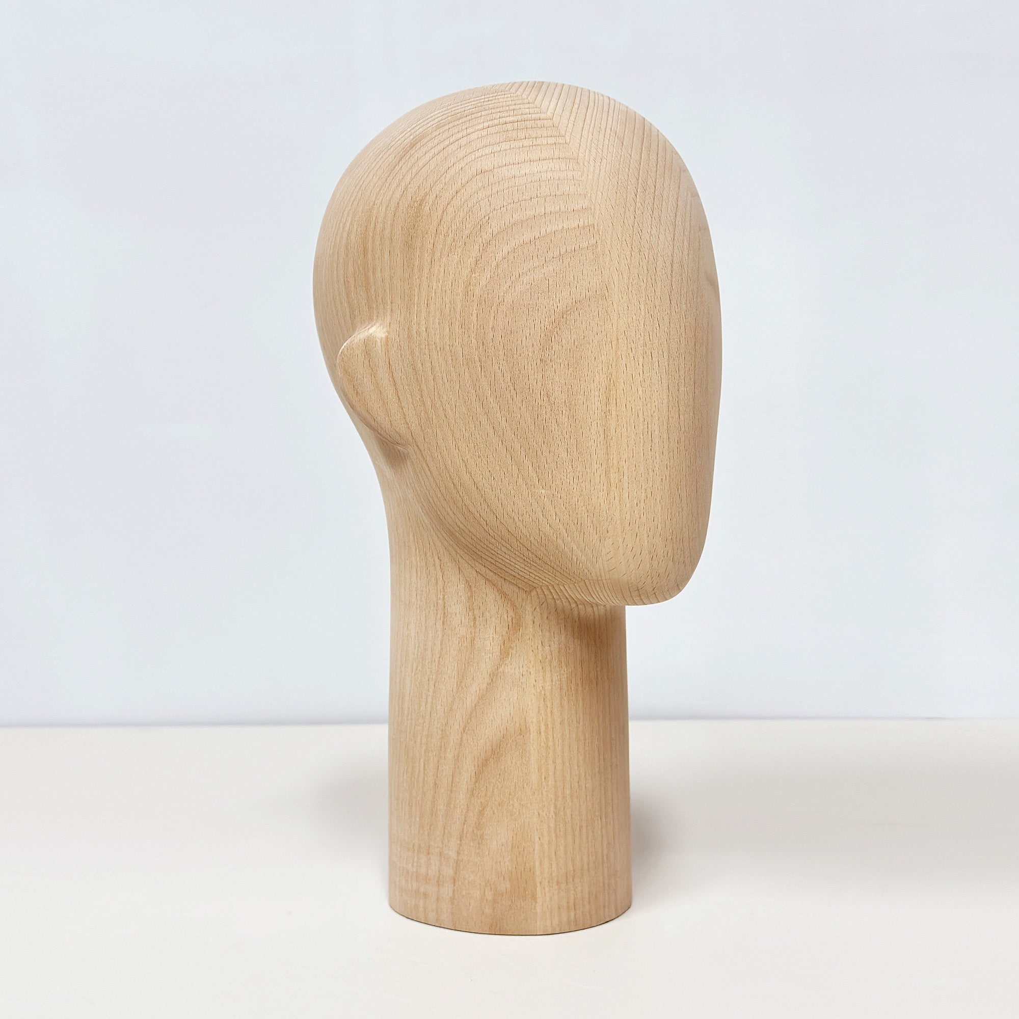JELIMATE Wooden Mannequin Head Male – Solid Wood Hat Wig Glasses Display Stand
