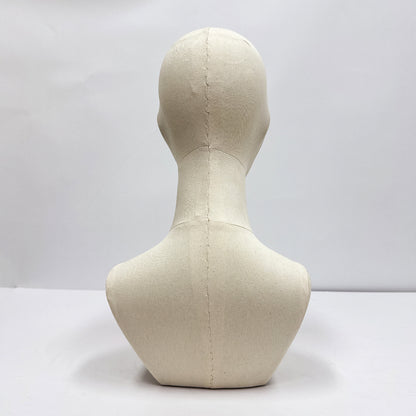 JELIMATE Linen Mannequin Head for Wigs Hats Jewelry Display | Wig Head Stand