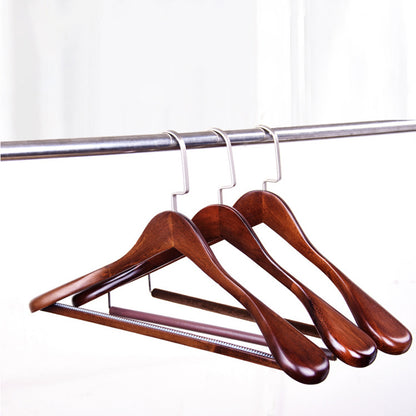 Retro Wide-Shoulder Wooden Hanger: Premium Non-Slip Closet Essential