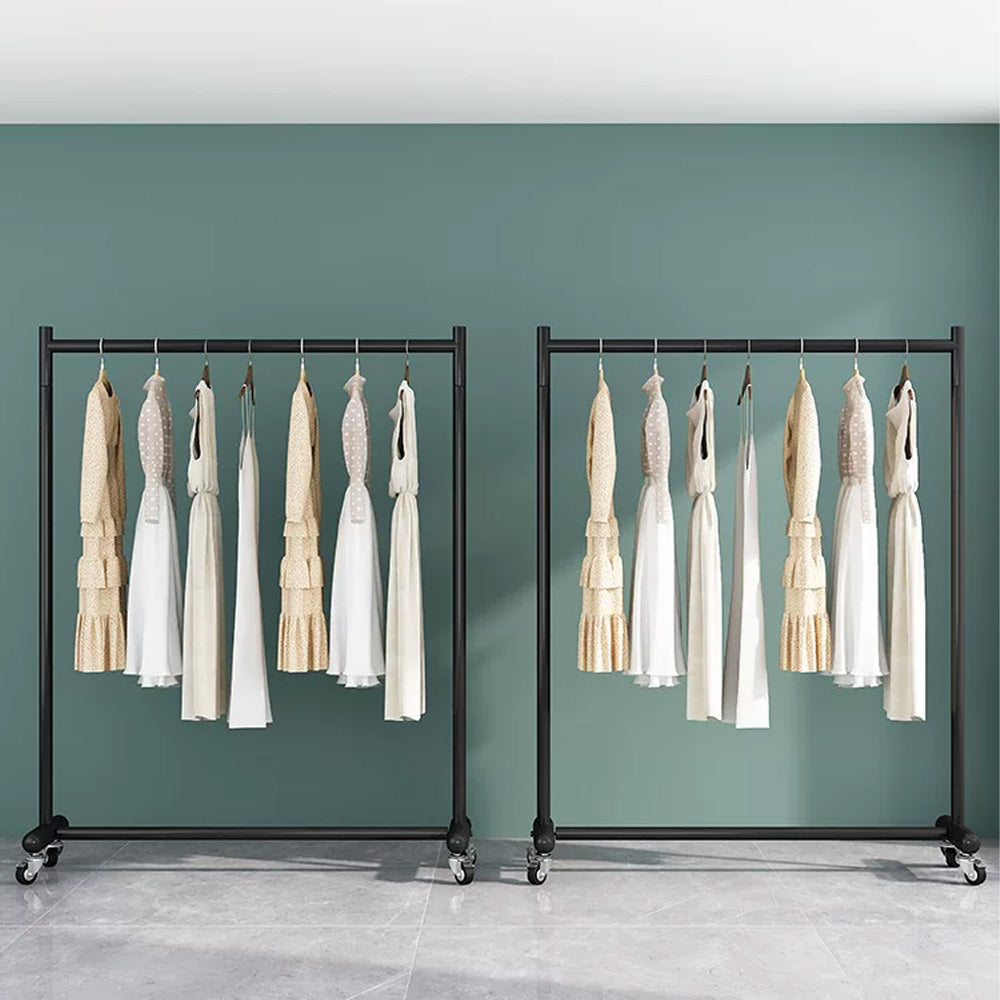 JELIMATE Industrial Clothing Rack with Wheels, Heavy Duty Rolling Garment Rack