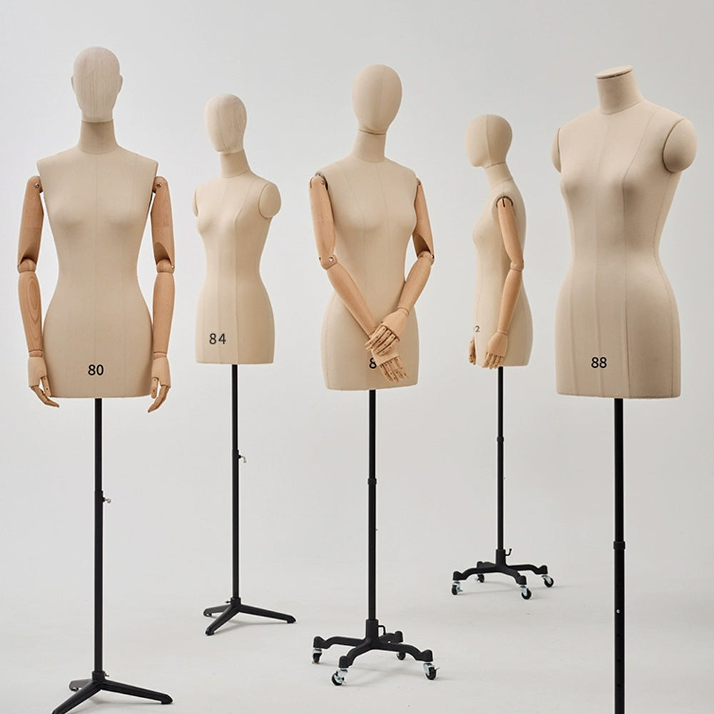 Jelimate Half Body Female Tailor Mannequin Torso Dressmaker Dummy for Pattern Draping Clothing Mannequin Dress Form For Sewing Women Fashion Design Mannequins Can Custom Logo