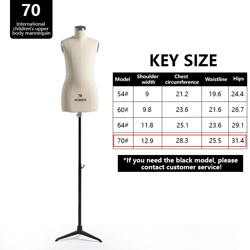JELIMATE Professional Childrens Adjustable Dress Form (Pin-Insertable & Flocked)