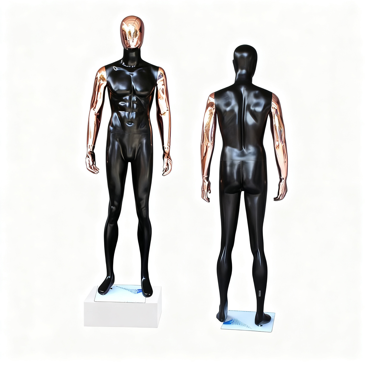 Rose Gold Fiberglass Mannequin - Full Body Male Display for Fashion Window