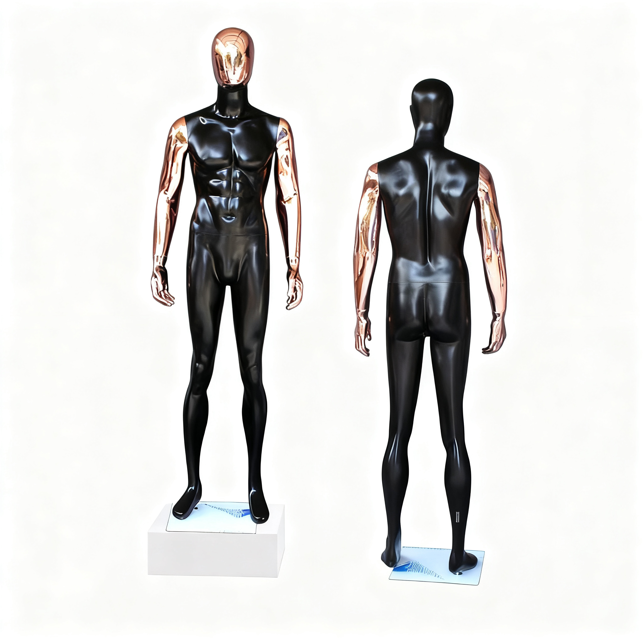 JELIMATE Rose Gold Fiberglass Mannequin - Full Body Male Display for Fashion Window