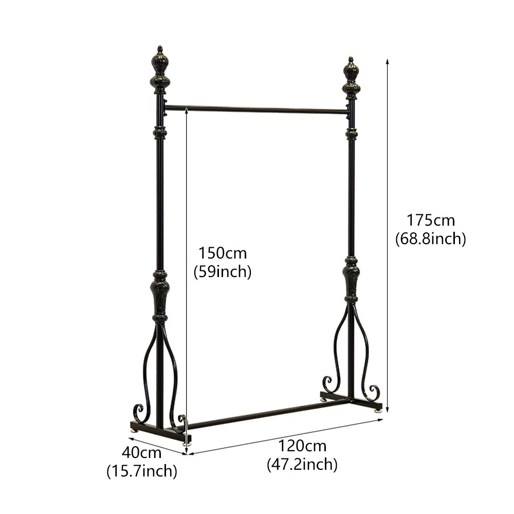 JELIMATE 70.8" Black Iron Clothing Rack – Heavy Duty Garment Rack for Boutique & Bedroom