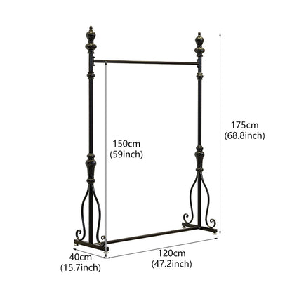 JELIMATE 70.8" Black Iron Clothing Rack – Heavy Duty Garment Rack for Boutique & Bedroom