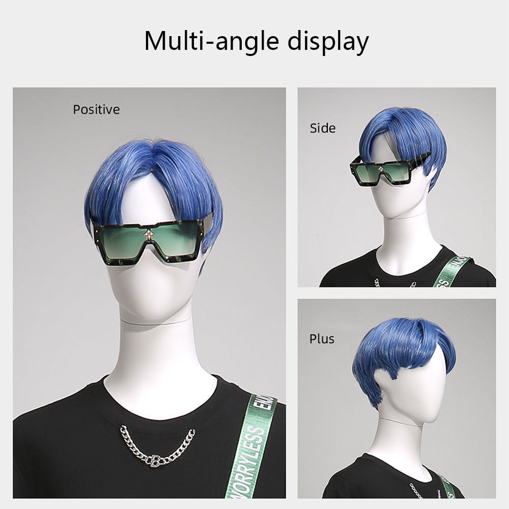 Jelimate Luxury Male BoBo Wigs,Men Short Hair for Clothing Store Mannequin Head Decoration,Men Mannequin Head For Wigs Clothing Dress Form With Wigs