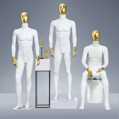JELIMATE | Golden Electroplated Male Mannequin - Premium Fiberglass Full Body Display