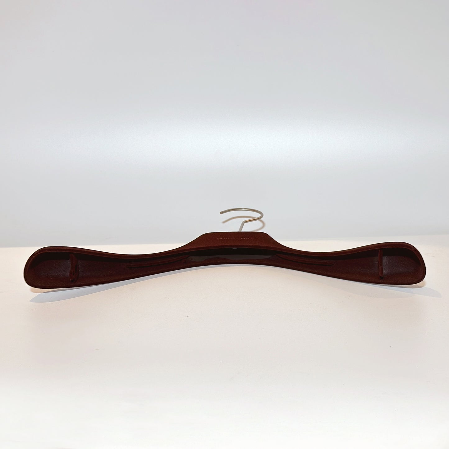 Custom Logo Velvet Clothes Hanger - Dark Brown Non-Slip Design with Long Round Hook | JELIMATE