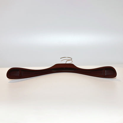 Custom Logo Velvet Clothes Hanger - Dark Brown Non-Slip Design with Long Round Hook | JELIMATE