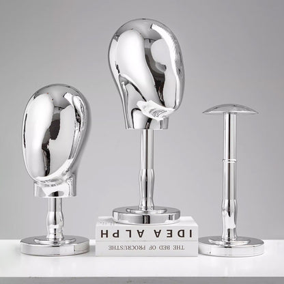 Premium Electroplated Hat Display Stand | Modular Mannequin Head Rack for Retail & Home