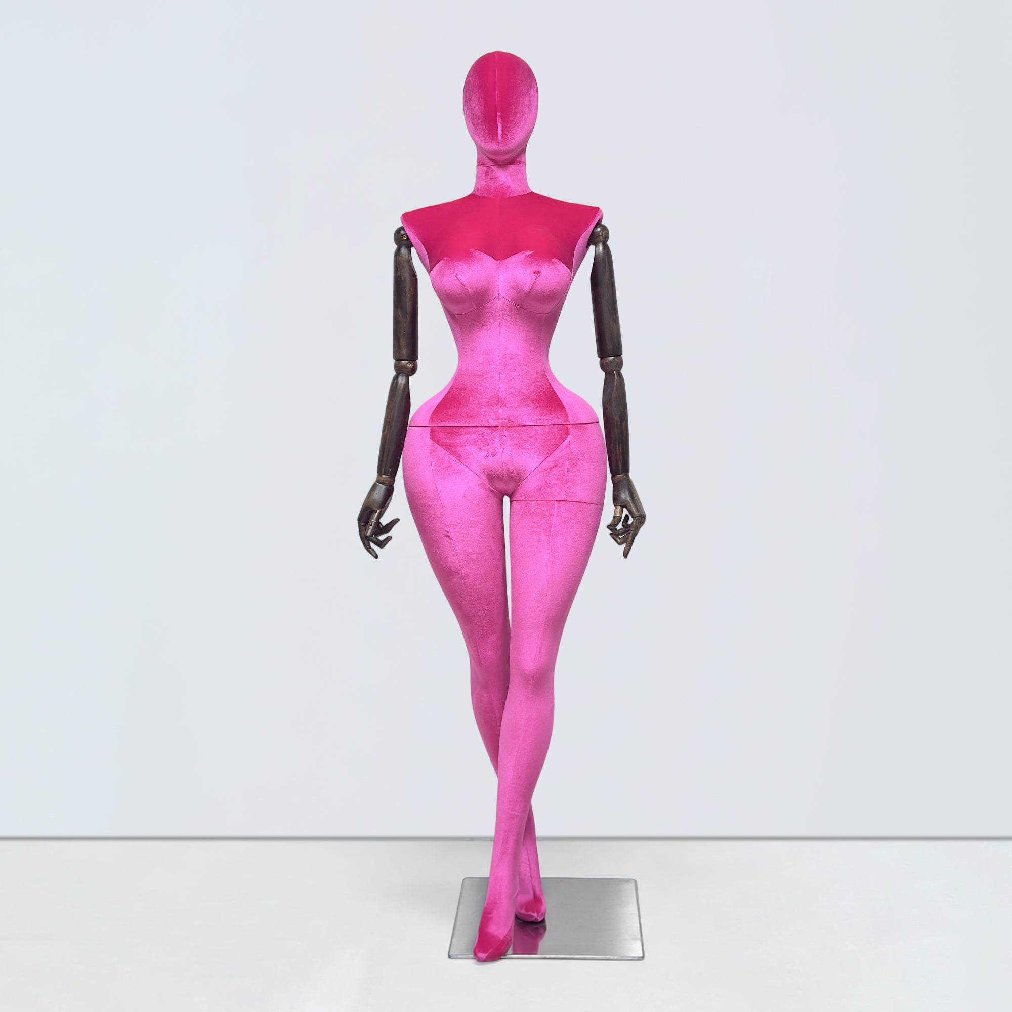 JELIMATE Plus Size Velvet Female Mannequin | Curvy Hourglass Full Body Display Form