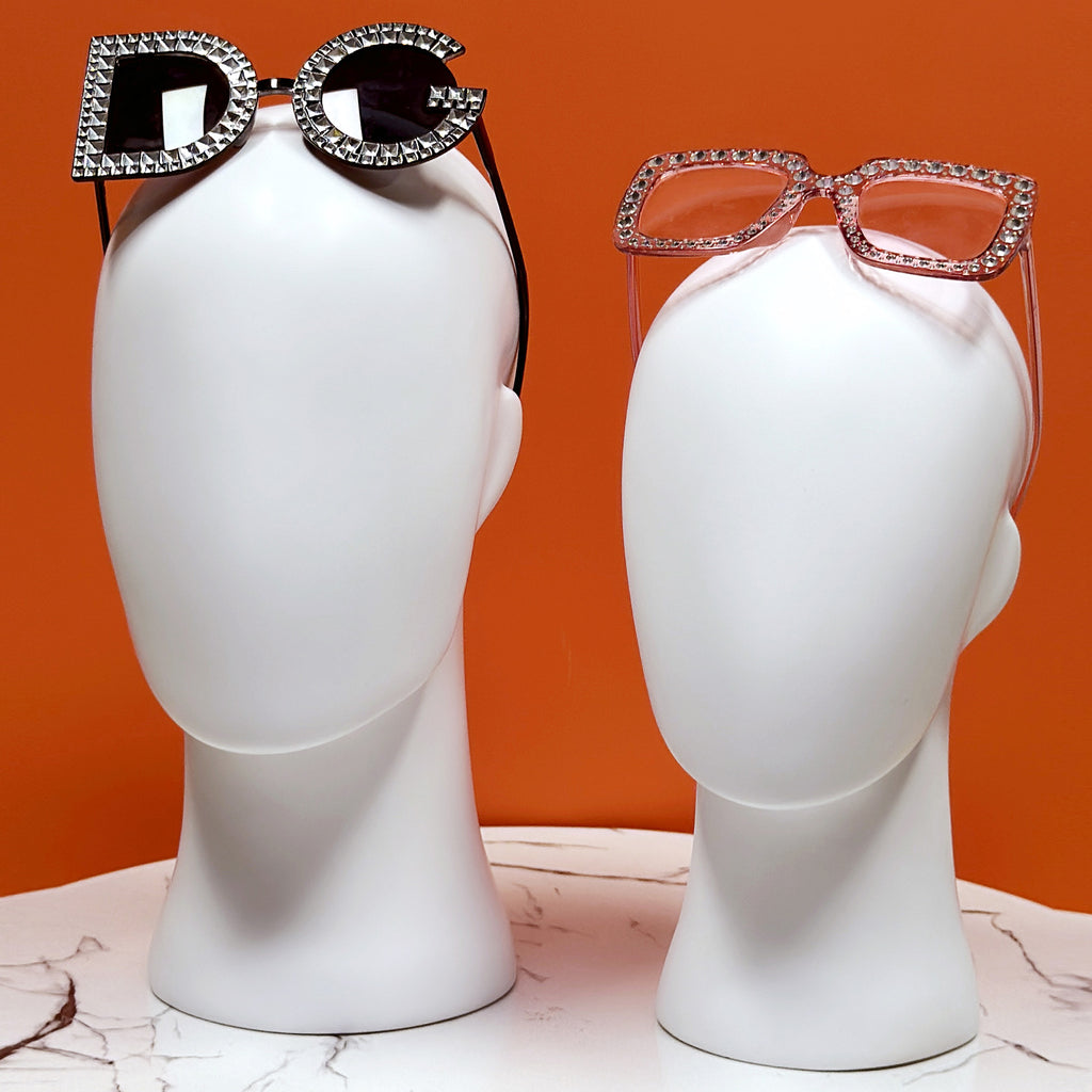 White Abstract Mannequin Head - Professional Display Stand for Wigs, Hats & Accessories