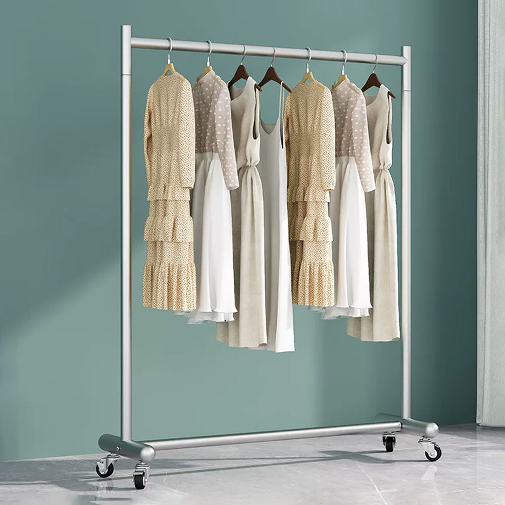 JELIMATE Industrial Clothing Rack with Wheels, Heavy Duty Rolling Garment Rack