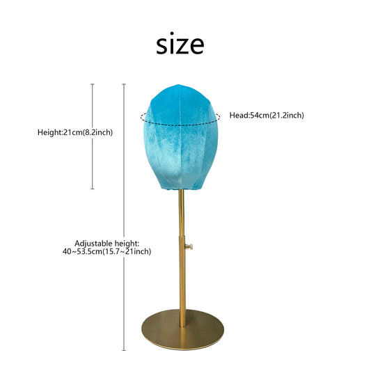 Jelimate Colorful Velvet Head Mannequin Dress Form,Female Mannequin Head For Wigs,Sunglasses Earring Headband Jewelry Display Head Hat Display Stand