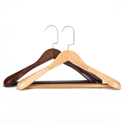 Retro Wide-Shoulder Wooden Hanger: Premium Non-Slip Closet Essential