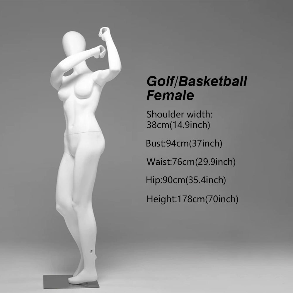 Sports Mannequin Full Body - Golf Tennis Display Prop | Fiberglass Male Female