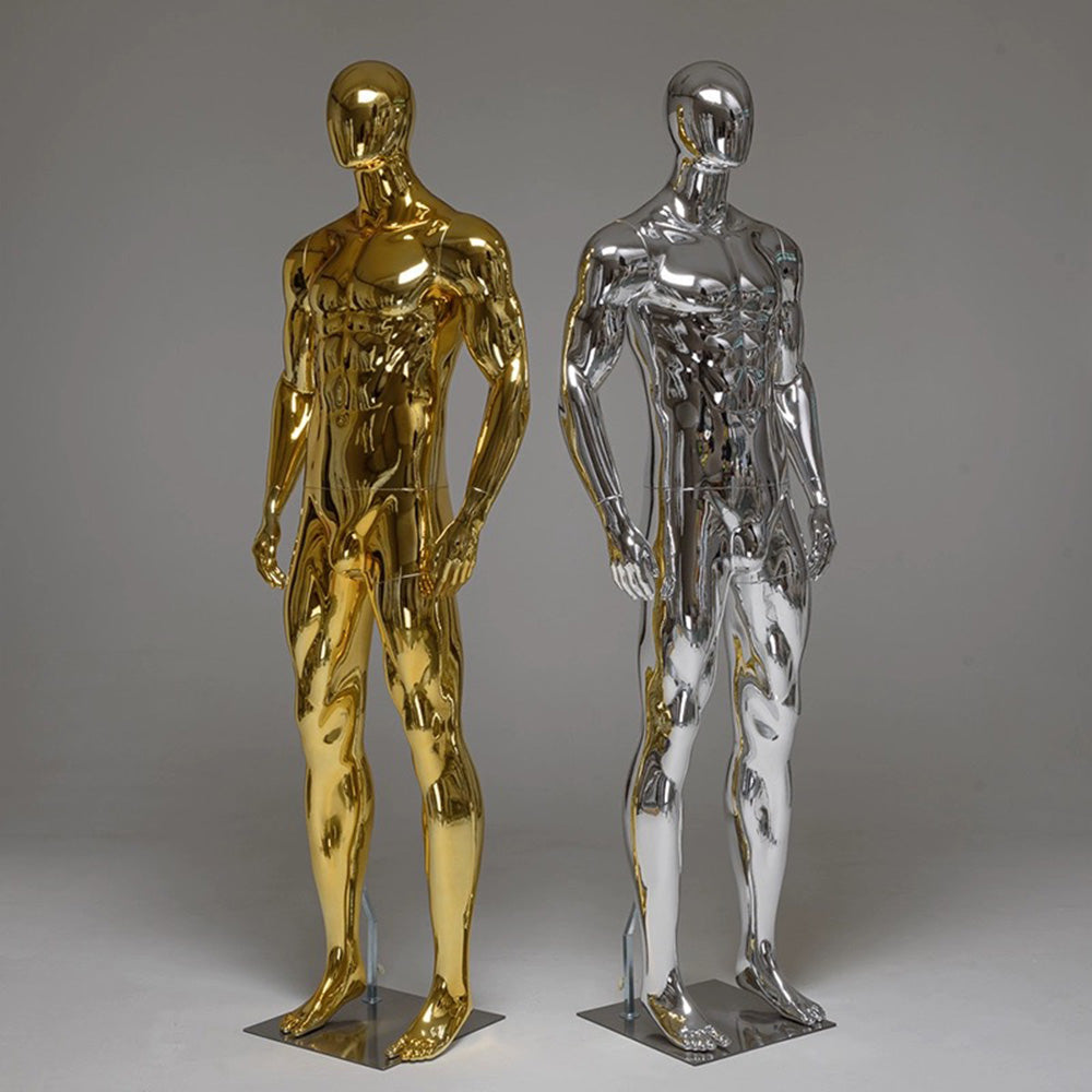 JELIMATE Luxury Plated Silver Gold Male Full Body Mannequin | Window Display