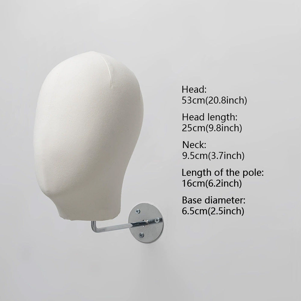 JELIMATE Wall Mount Mannequin Head Display Stand for Hats Wigs Glasses Earrings