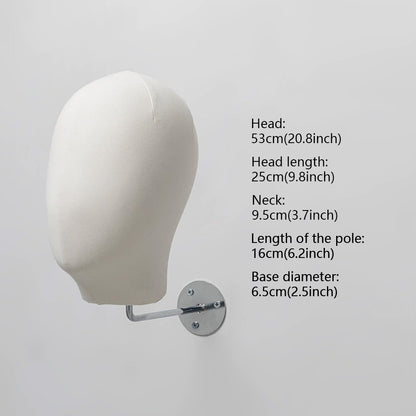 JELIMATE Wall Mount Mannequin Head Display Stand for Hats Wigs Glasses Earrings