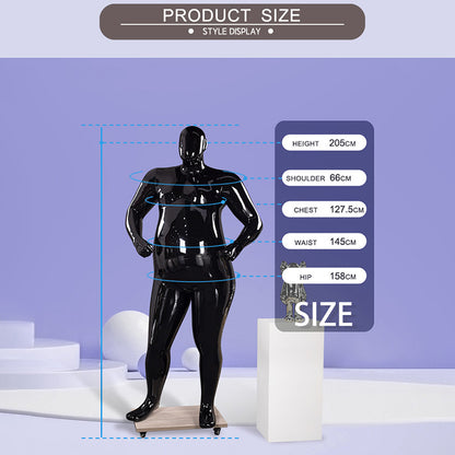 Plus Size Male Full Body Mannequin - European American Style for Large Size Clothing Display