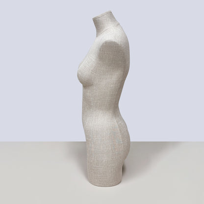 JELIMATE Half Body Mannequin Torso, Linen Dress Form for Lingerie Underwear Display