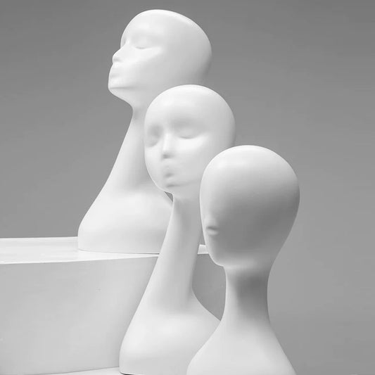 Cabeza de maniquí de cuello largo de lujo de Jelimate para pelucas, sombrero, bufanda, velo, exhibición de joyas, adornos de maniquí, cabeza de exhibición de tiro, accesorios de modelo de exhibición