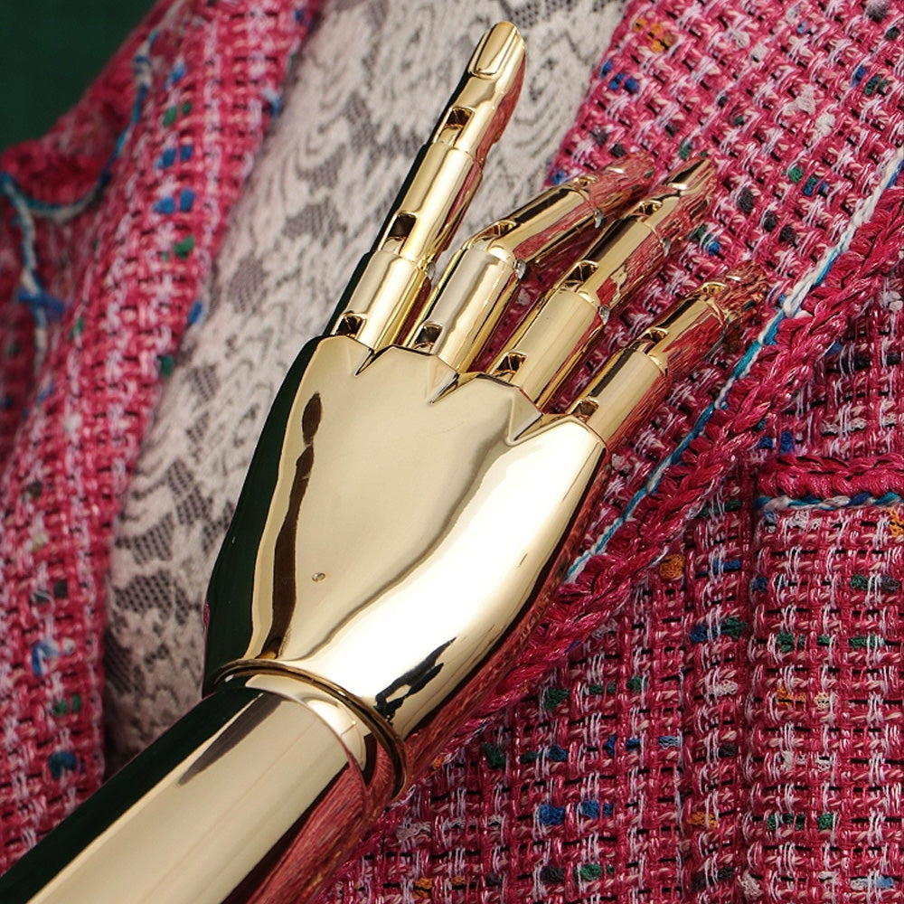 Jelimate Female Mannequin Torso,Female Half Body Mannequin Dress Form,Colorful Velvet Mannequin Torso With Silver Gold Arms,Clothing Store Clothing Display Mannequin,Female Display Dress Form Model