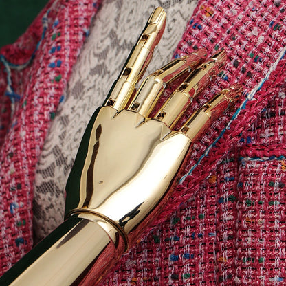 Jelimate Female Mannequin Torso,Female Half Body Mannequin Dress Form,Colorful Velvet Mannequin Torso With Silver Gold Arms,Clothing Store Clothing Display Mannequin,Female Display Dress Form Model