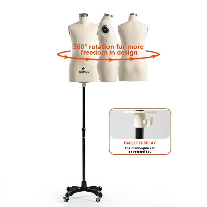 JELIMATE Professional Childrens Adjustable Dress Form (Pin-Insertable & Flocked)