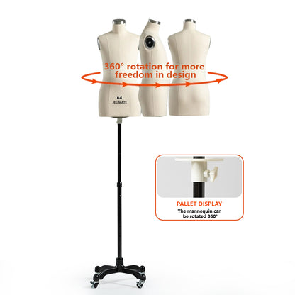JELIMATE Professional Childrens Adjustable Dress Form (Pin-Insertable & Flocked)